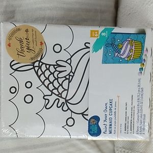 Hello Hobby Paint Your Own Mermaid 6 x 8 inches 8 pieces Canvas w Paint & Brush